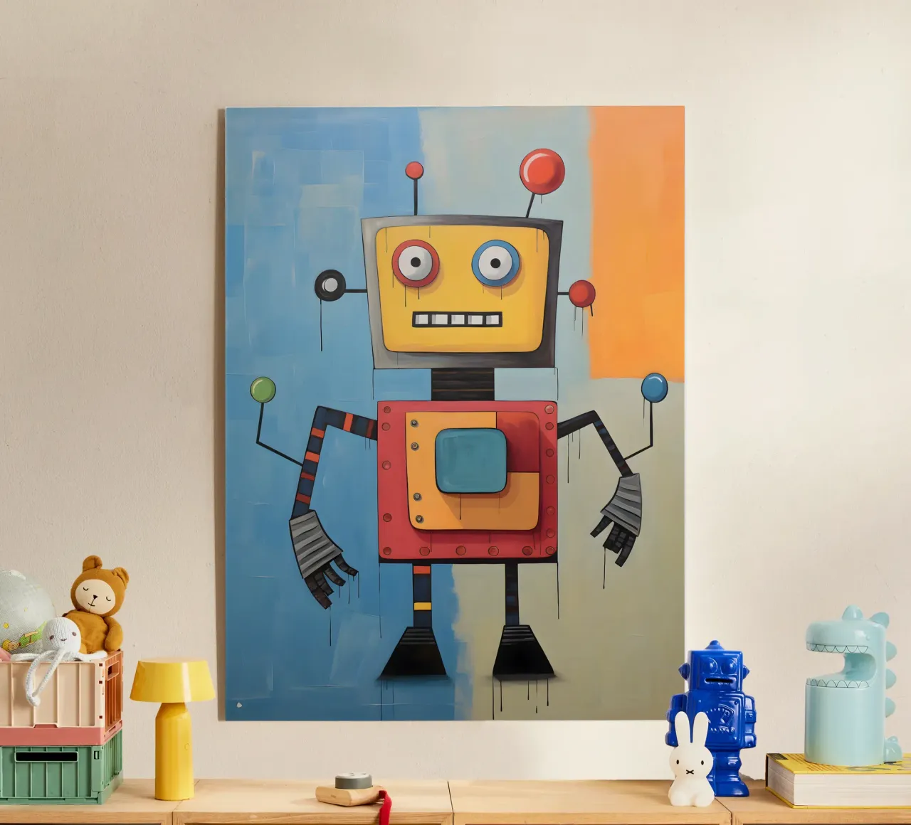 Kleurrijke robot 3 acryl van KidzStudio