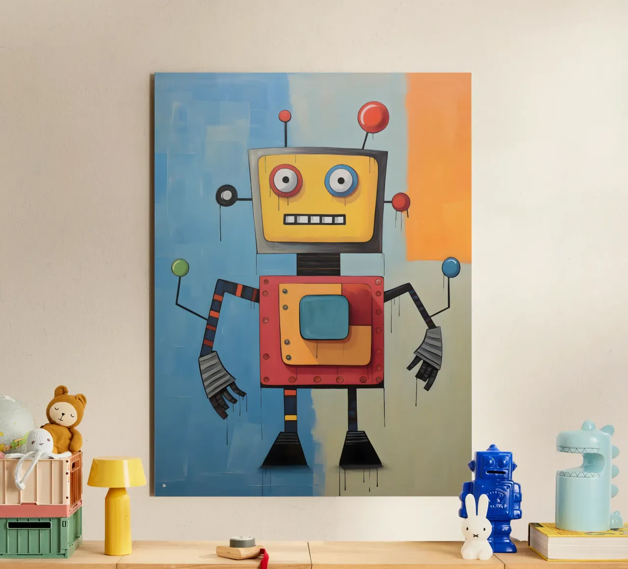 Robot colorato 3 alluminio dibond da KidzStudio