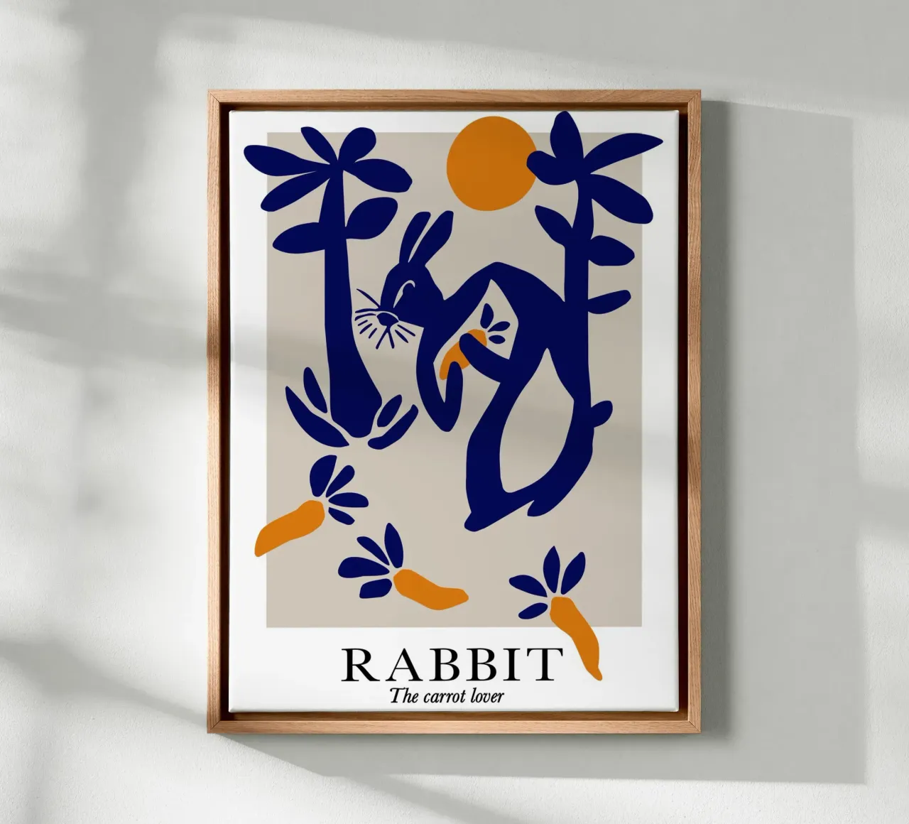 The carrotlover | Matisse Kaninichen | Fauvistische Kunst Leinwand mit Schattenfugenrahmen von Spunk