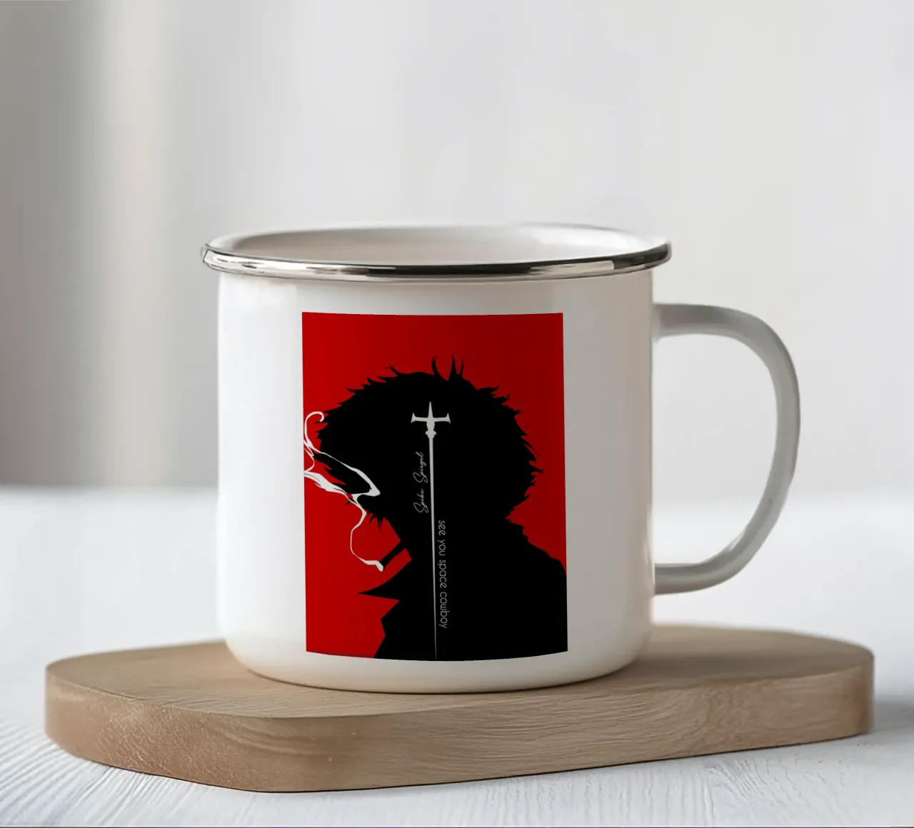 Spike Spiegel tazza in smalto da Neonartstudio