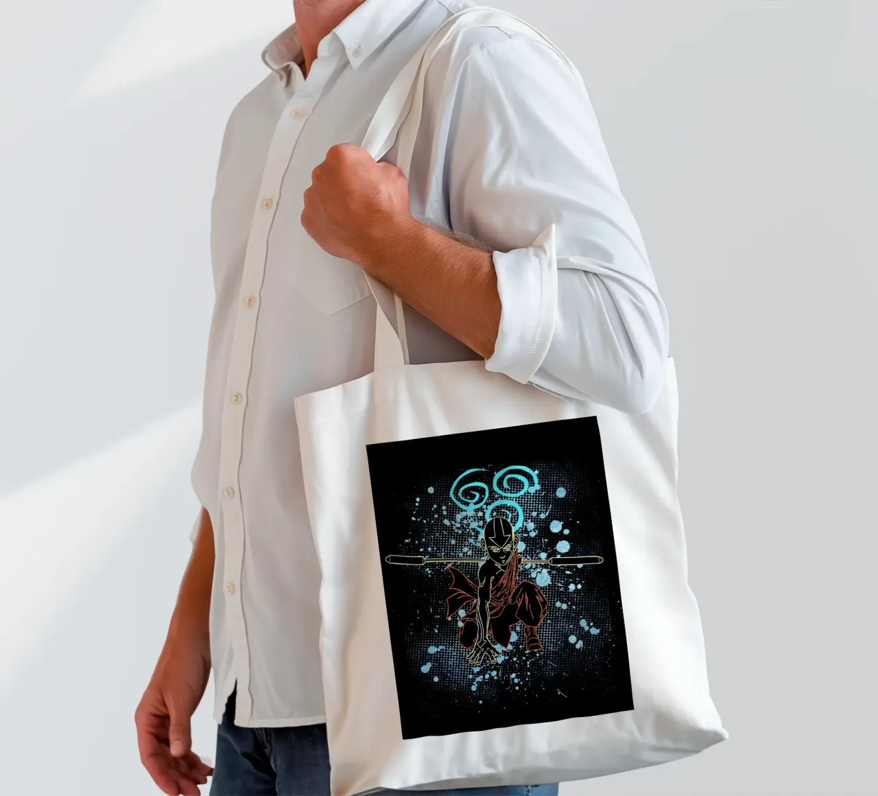 Aang Avatar The Last Airbender borsa in juta da Neonartstudio