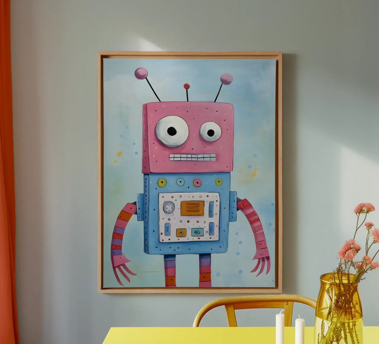 Speelse robot canvas van KidzStudio