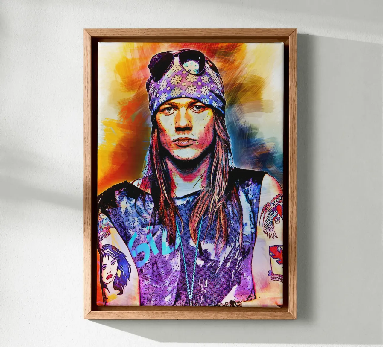 Axl rose tela con Cornice a cassetta da HopeStudio