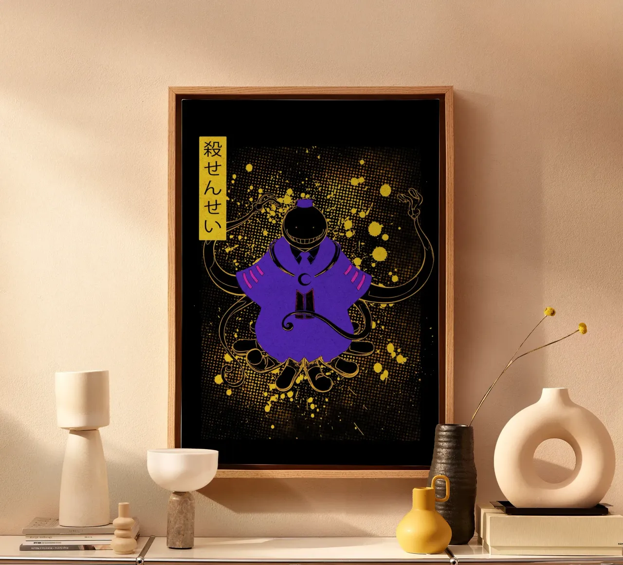 Assassination Classroom Korosensei tela con Cornice a cassetta da Neonartstudio