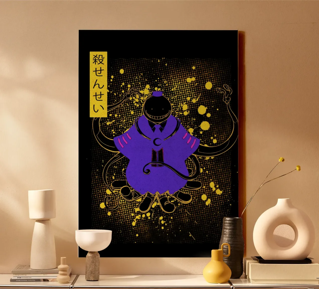 Assassination Classroom Korosensei tela con Cornice a cassetta da Neonartstudio