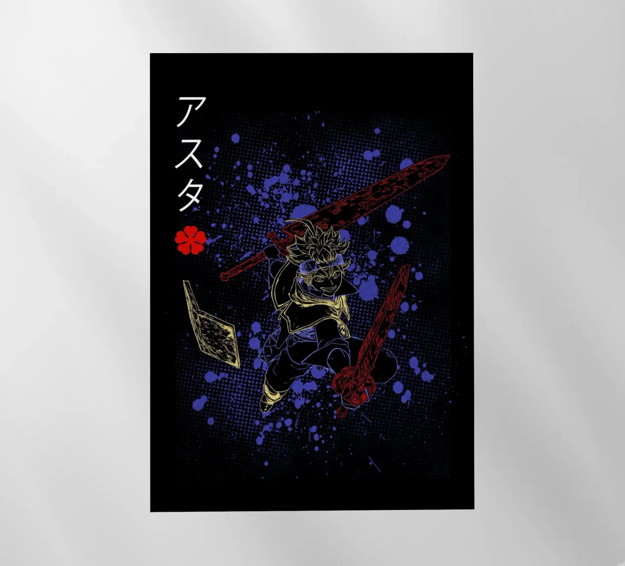 Asta Black Clover pellicola backlit da Neonartstudio