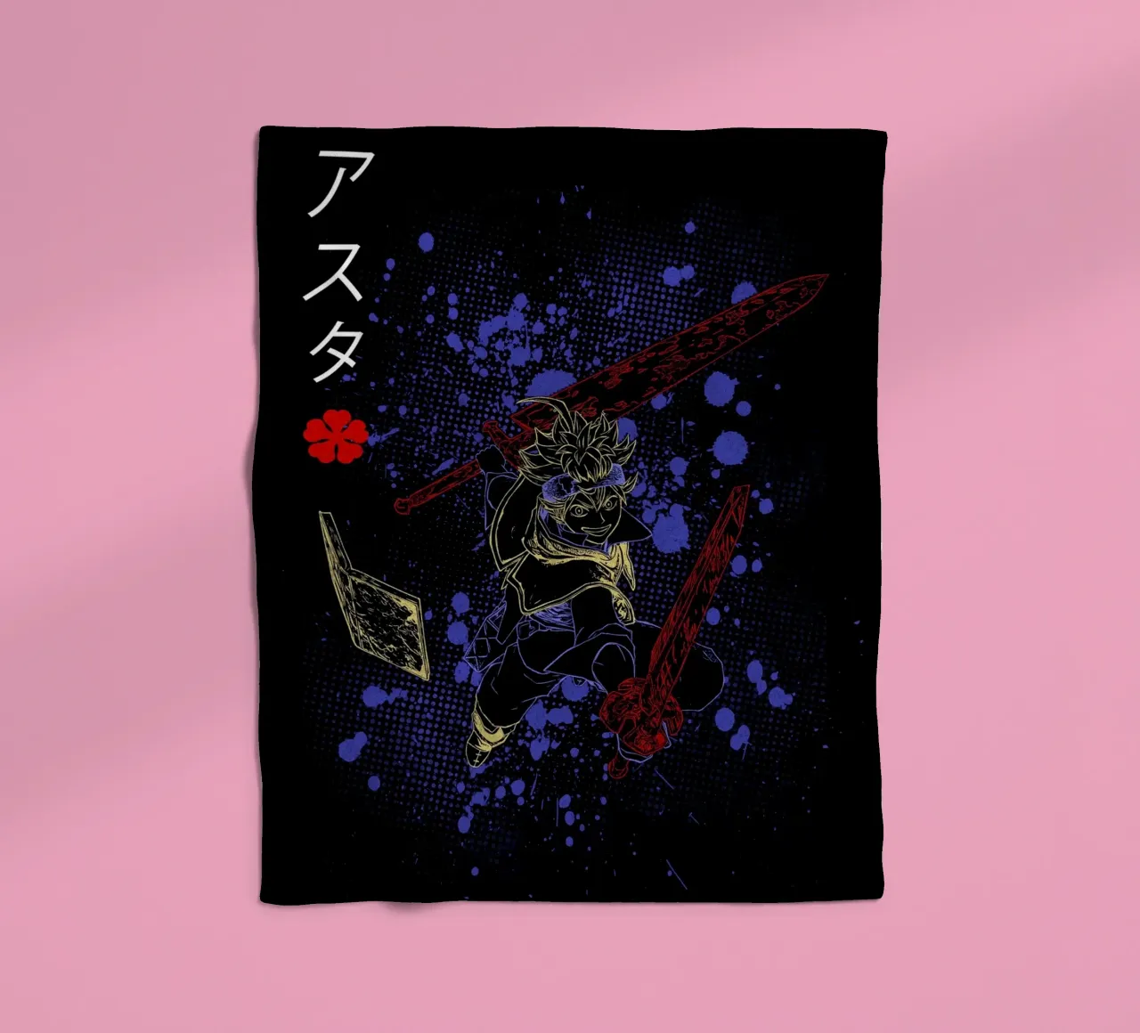 Asta Black Clover coperta in pile da Neonartstudio