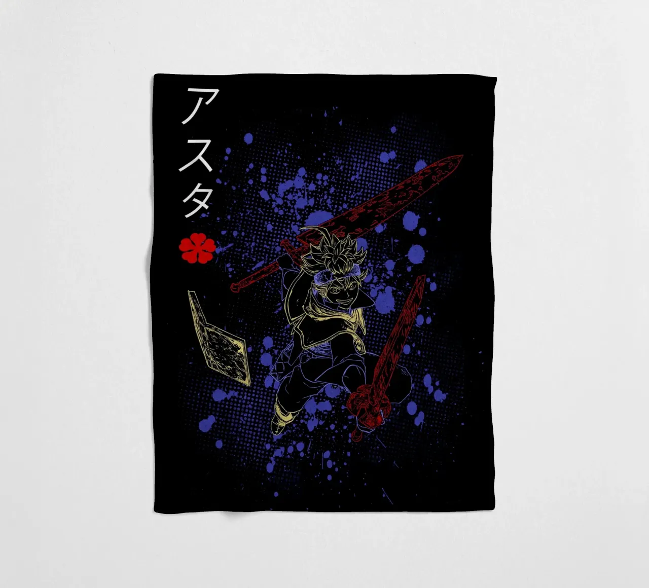 Asta Black Clover coperta in pile da Neonartstudio
