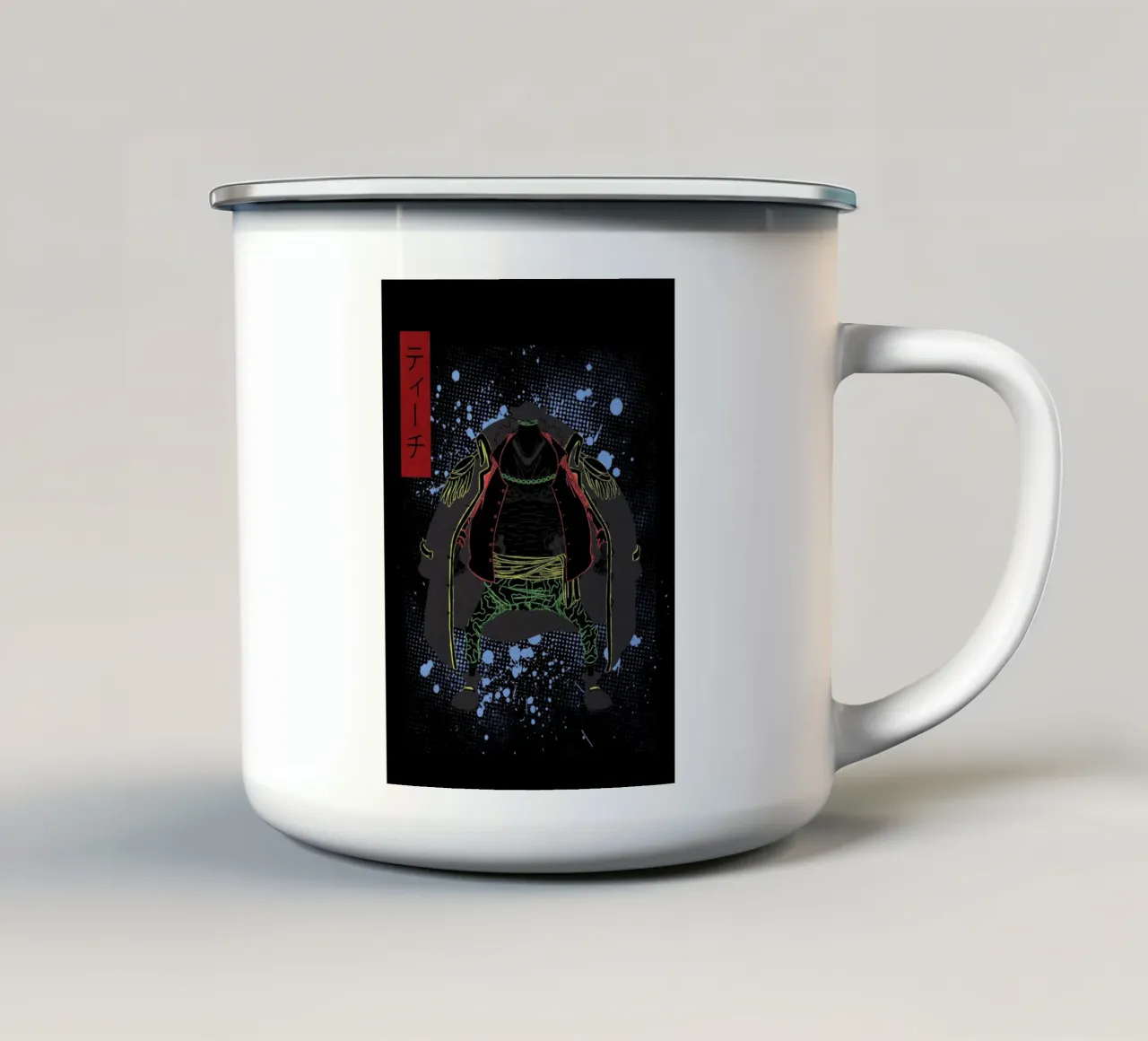 BLACKBEARD one piece tazza in smalto da Neonartstudio