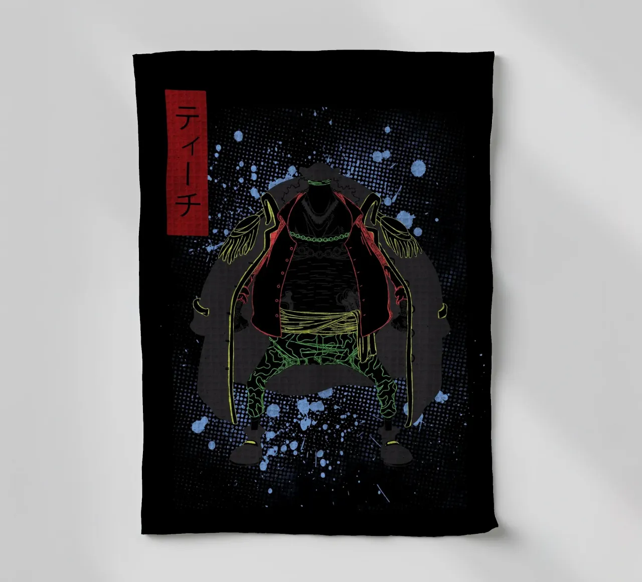 BLACKBEARD one piece canovaccio da cucina da Neonartstudio