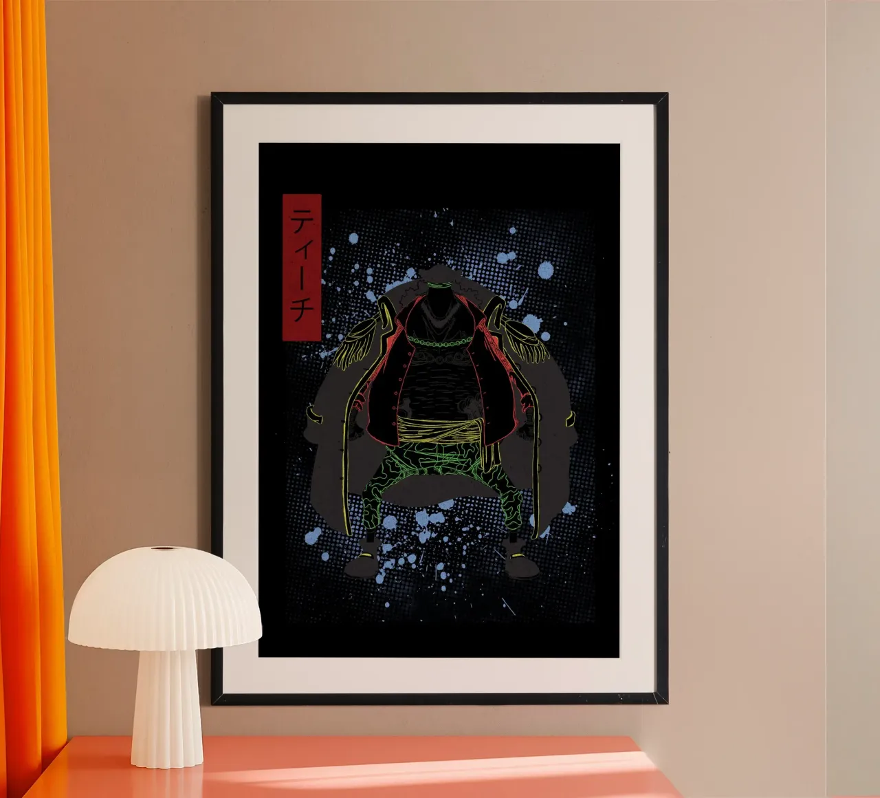 BLACKBEARD one piece carta hahnemühle da Neonartstudio