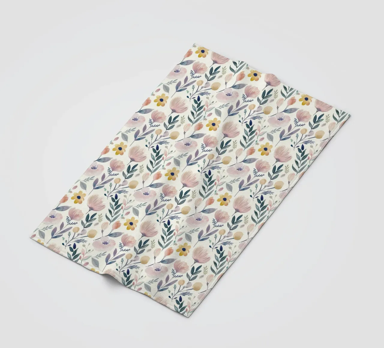 Boho Poppy Flower Vintage Botanical Abstract Spring Floral fleece blanket by Gentle Echoes Art