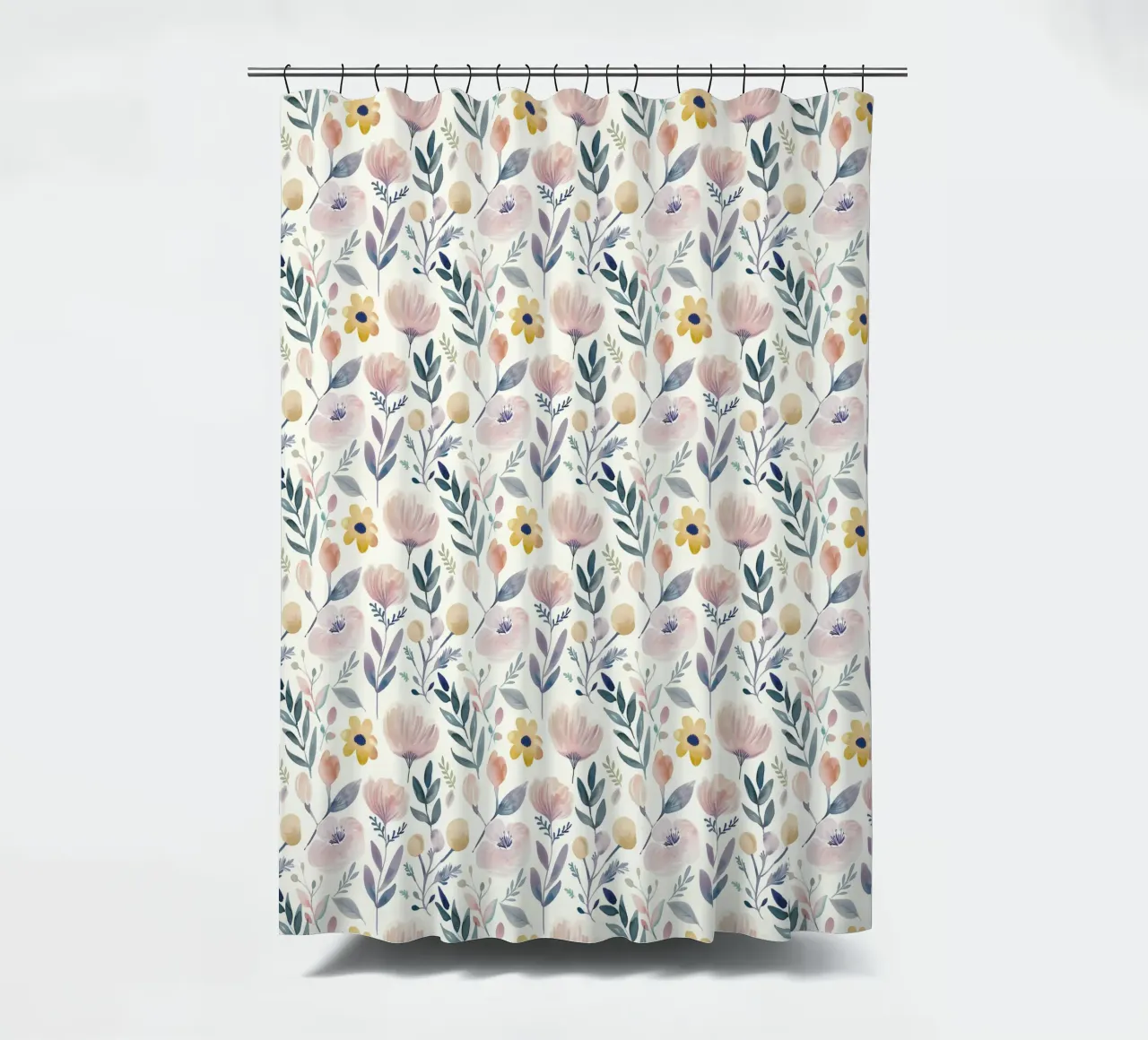 Boho Poppy Flower Vintage Botanical Abstract Spring Floral shower curtain by Gentle Echoes Art