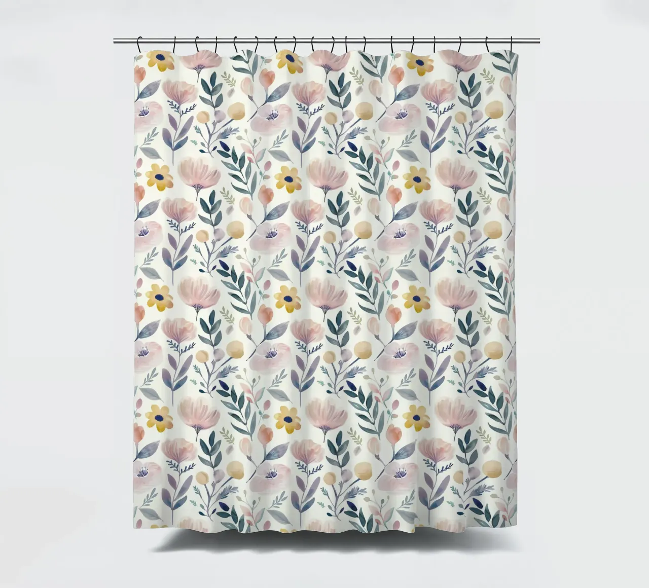 Boho Poppy Flower Vintage Botanical Abstract Spring Floral shower curtain by Gentle Echoes Art