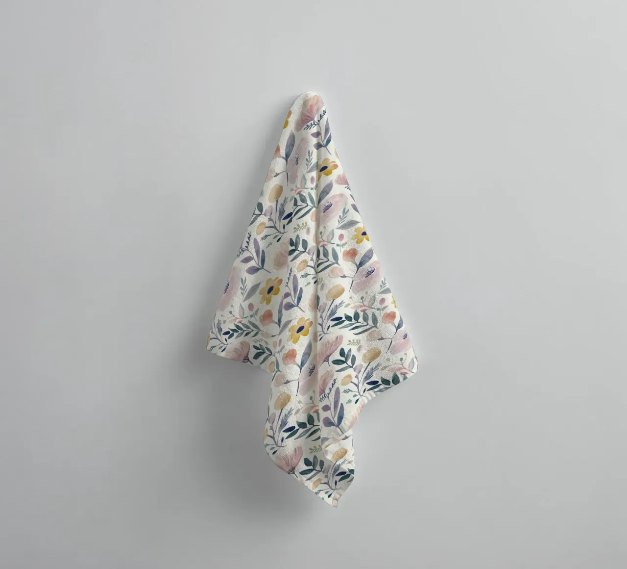Boho Klaproos Bloem Vintage Botanisch Abstract Lente Bloemen badhanddoek van Gentle Echoes Art