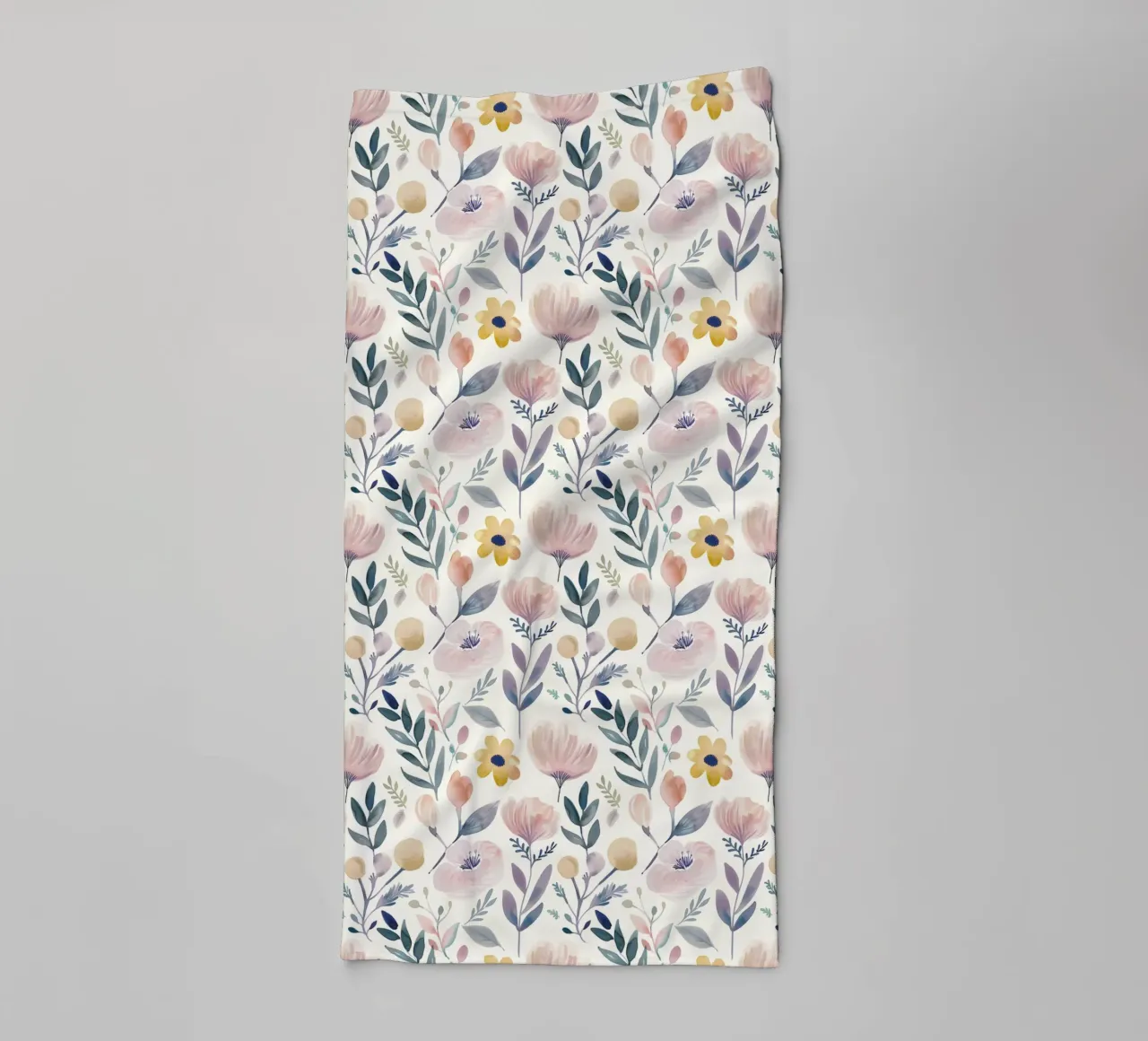 Boho Klaproos Bloem Vintage Botanisch Abstract Lente Bloemen badhanddoek van Gentle Echoes Art