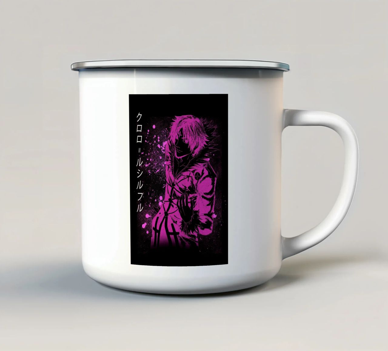 Chrollo Lucilfer tazza in smalto da Neonartstudio