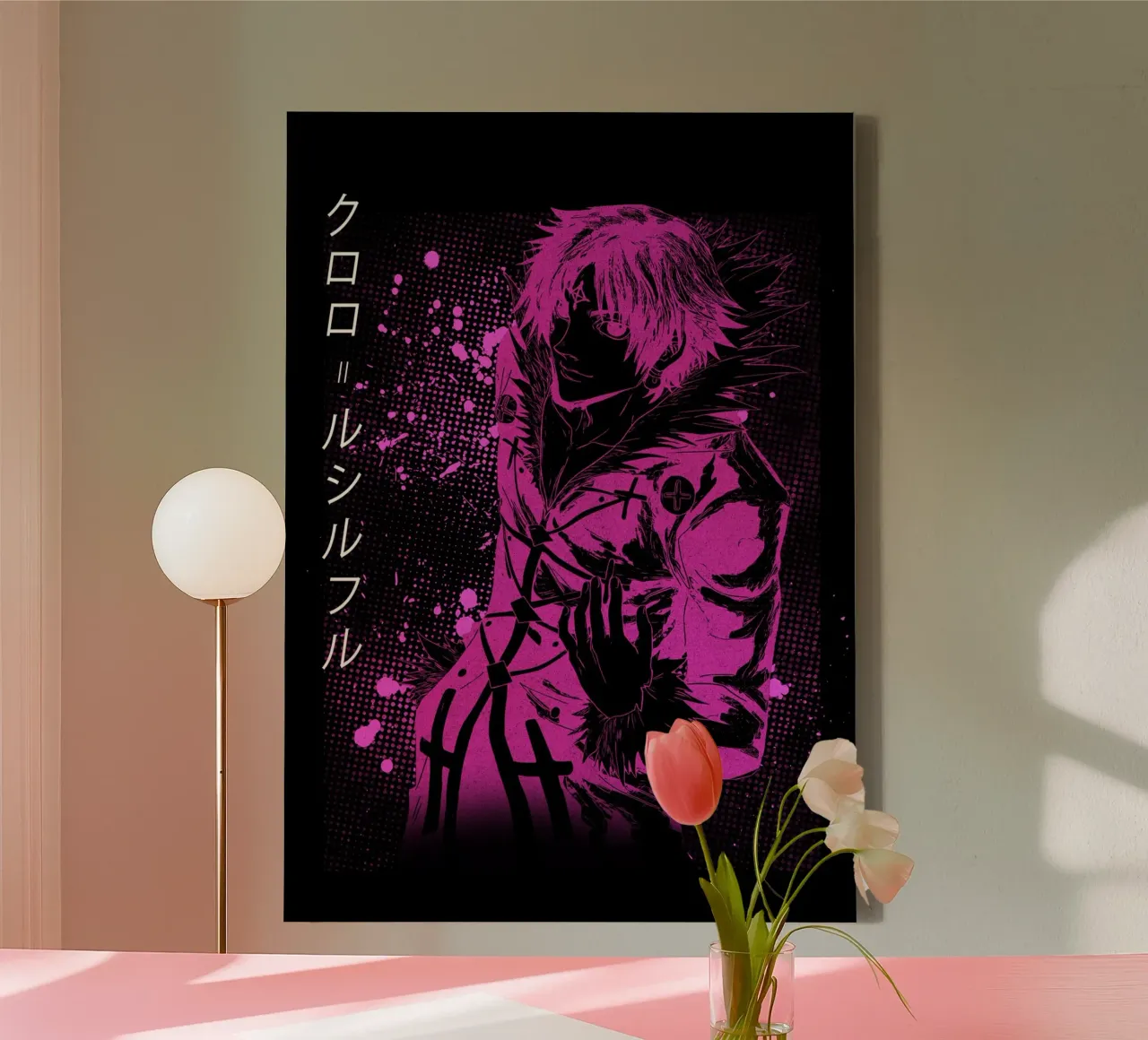 Chrollo Lucilfer tela con Cornice a cassetta da Neonartstudio