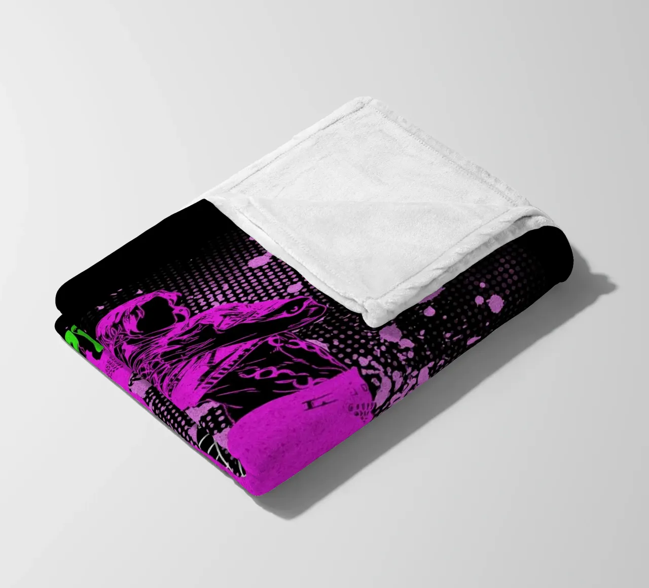 Diavolo jojo fleece blanket by Neonartstudio