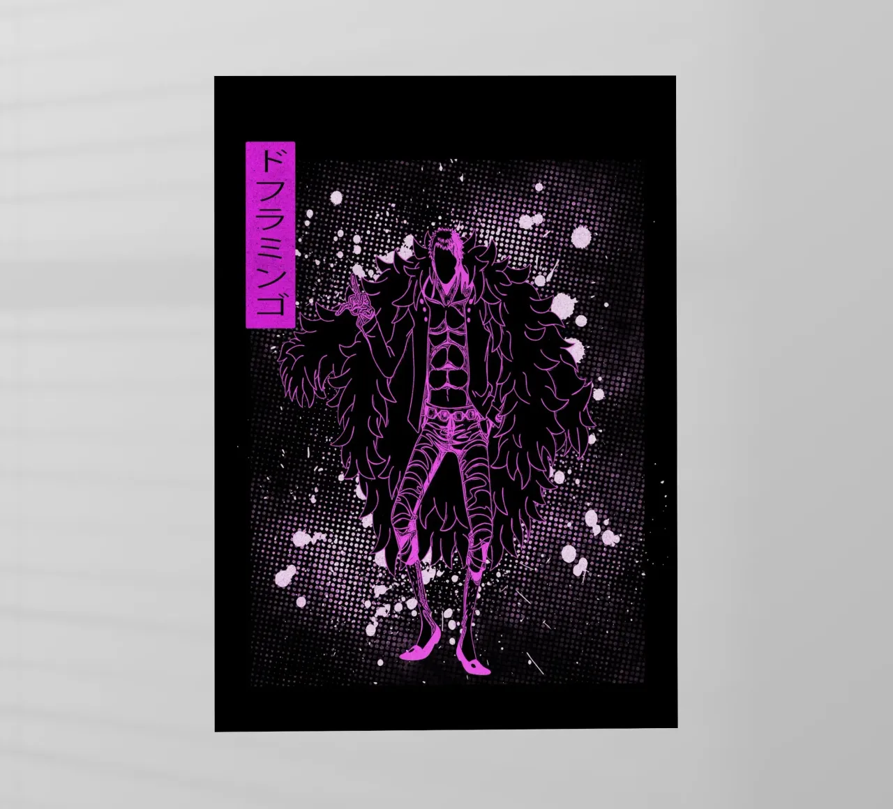 Donquixote Doflamingo one piece pellicola backlit da Neonartstudio