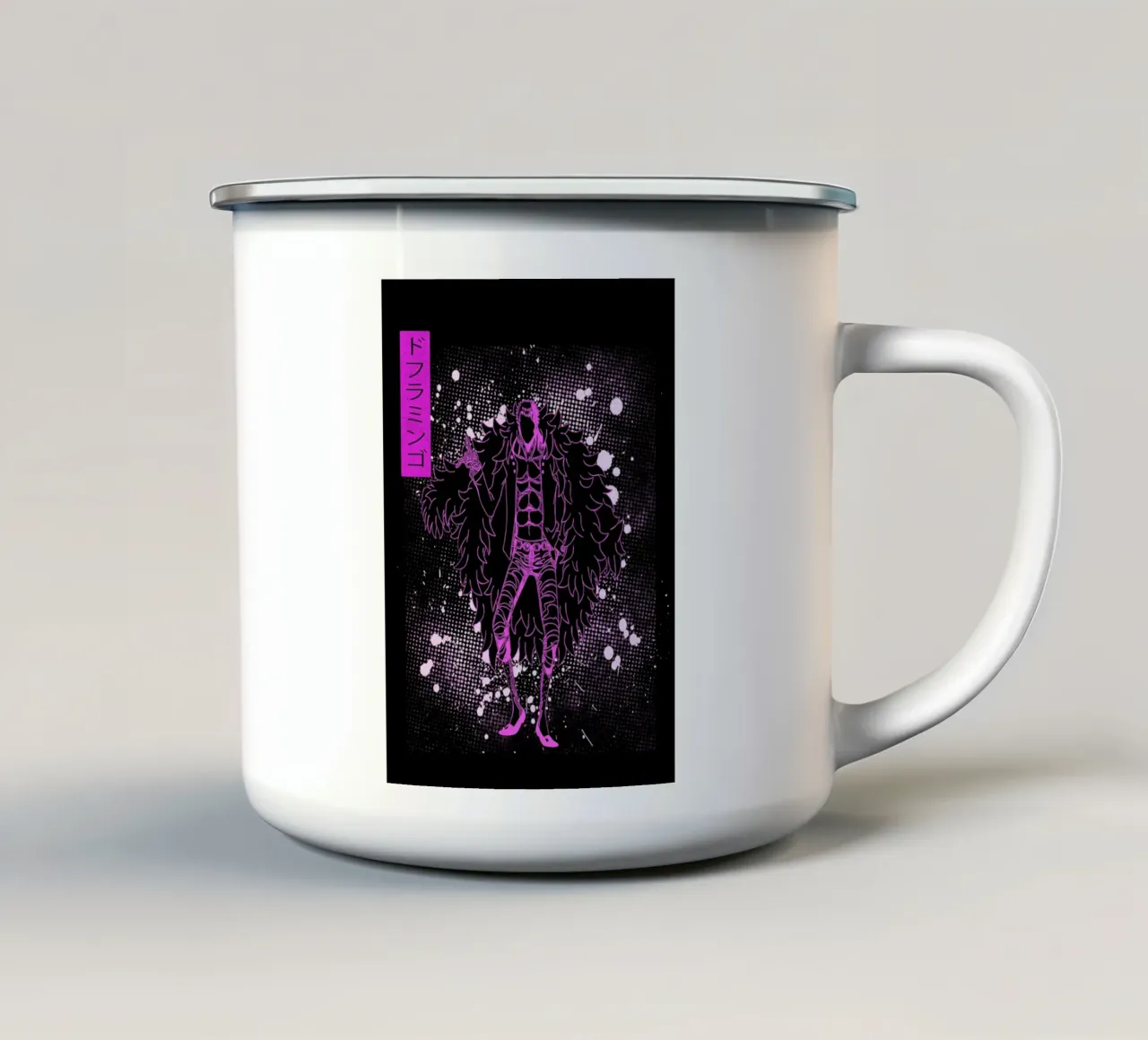 Donquixote Doflamingo one piece enamel mug by Neonartstudio