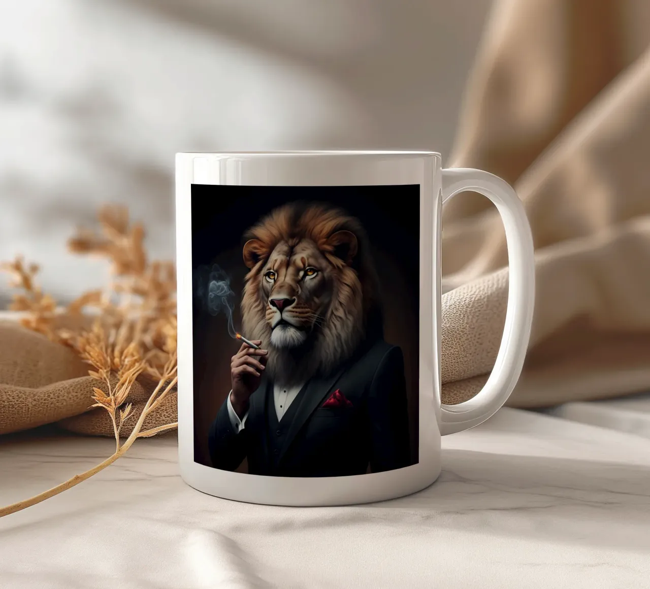 il leone reale tazza in ceramica da Art Digital Visuel