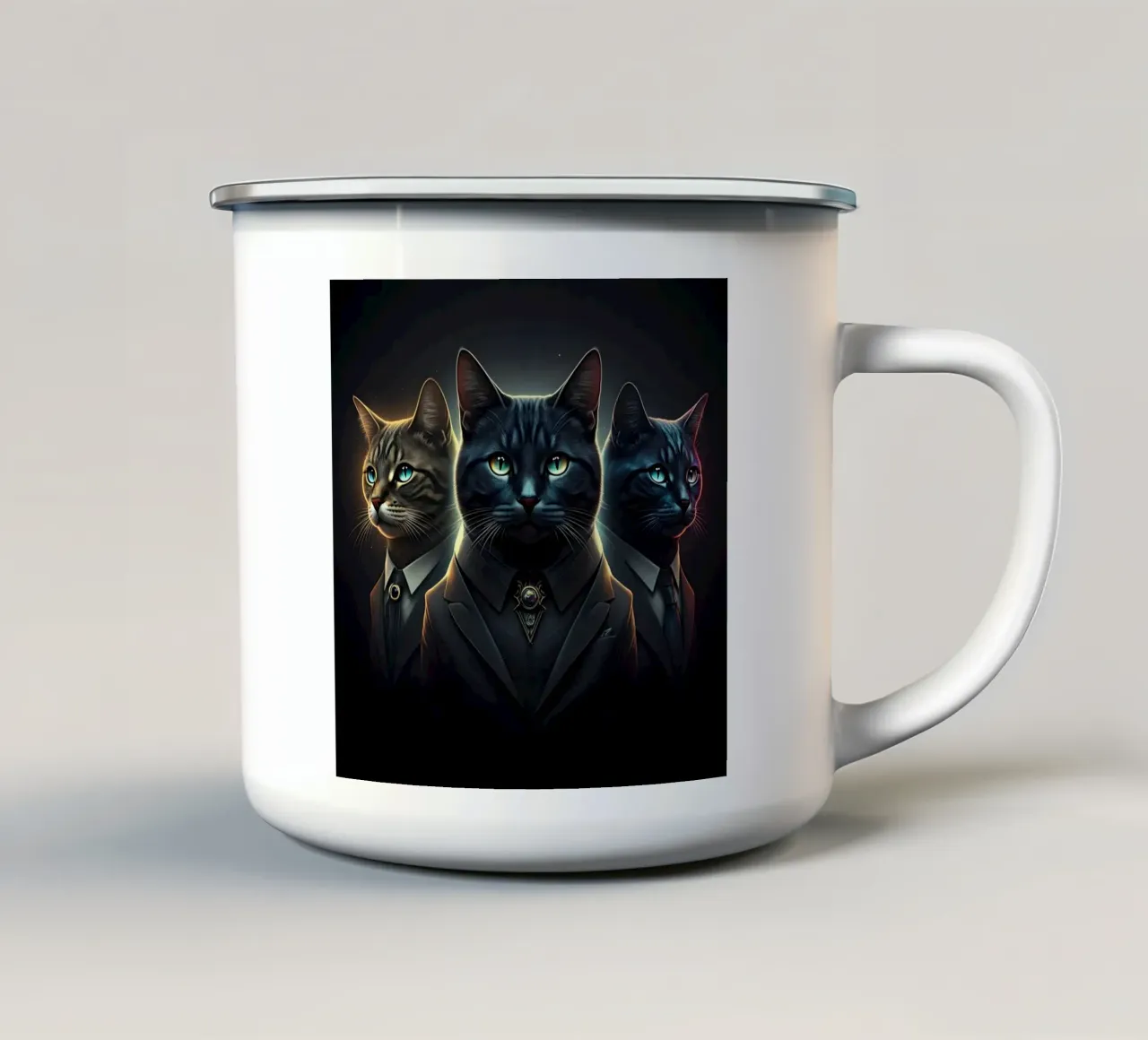 Ritratto di gatto tazza in smalto da Art Digital Visuel