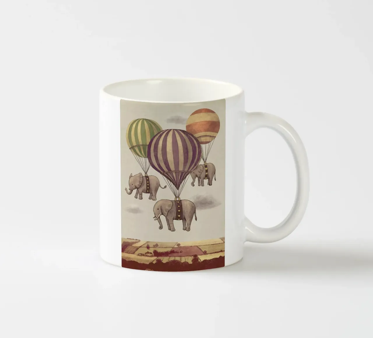Flight of the Elephants tazza in ceramica da Terry Fan