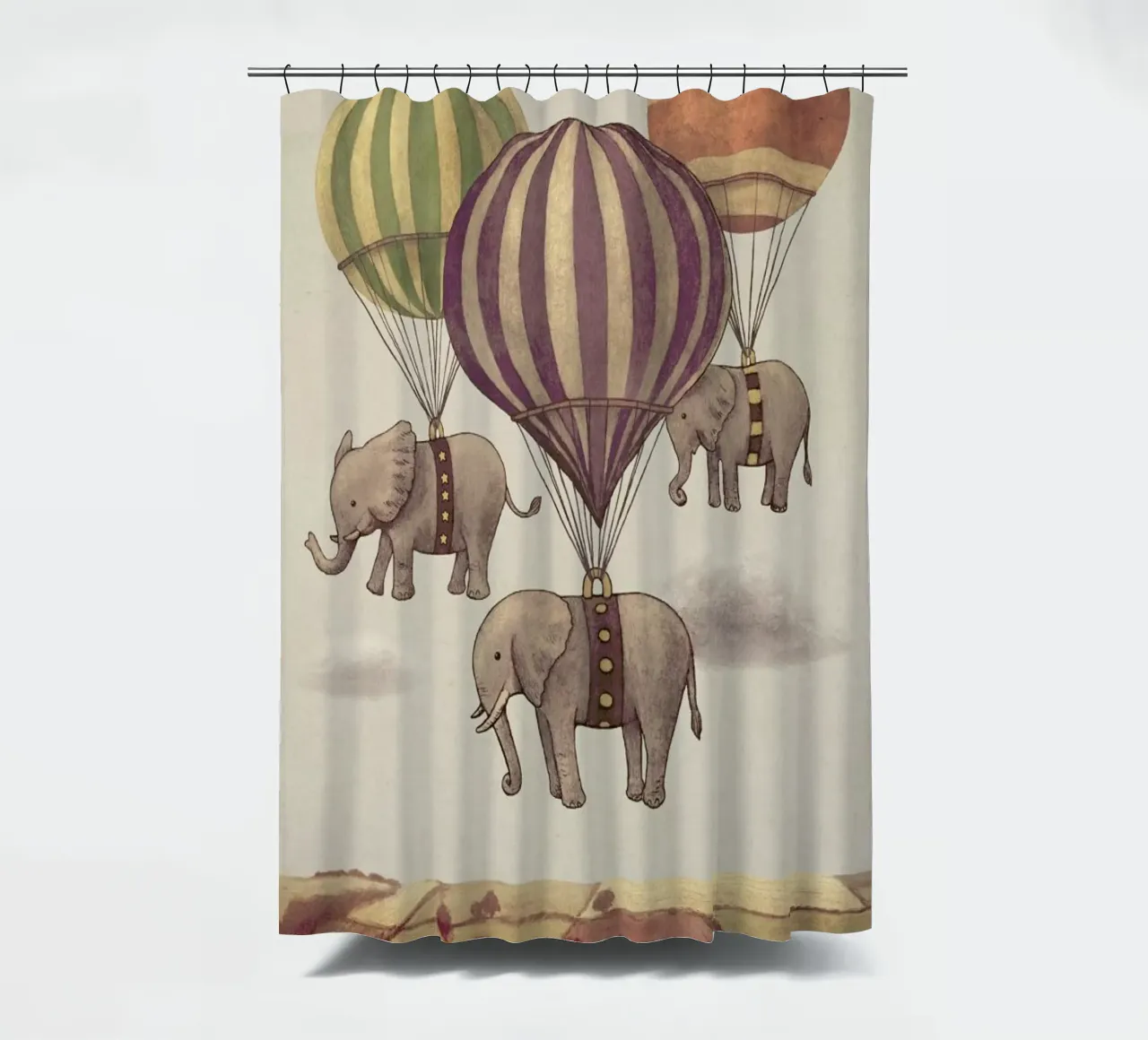 Flight of the Elephants tenda da doccia da Terry Fan