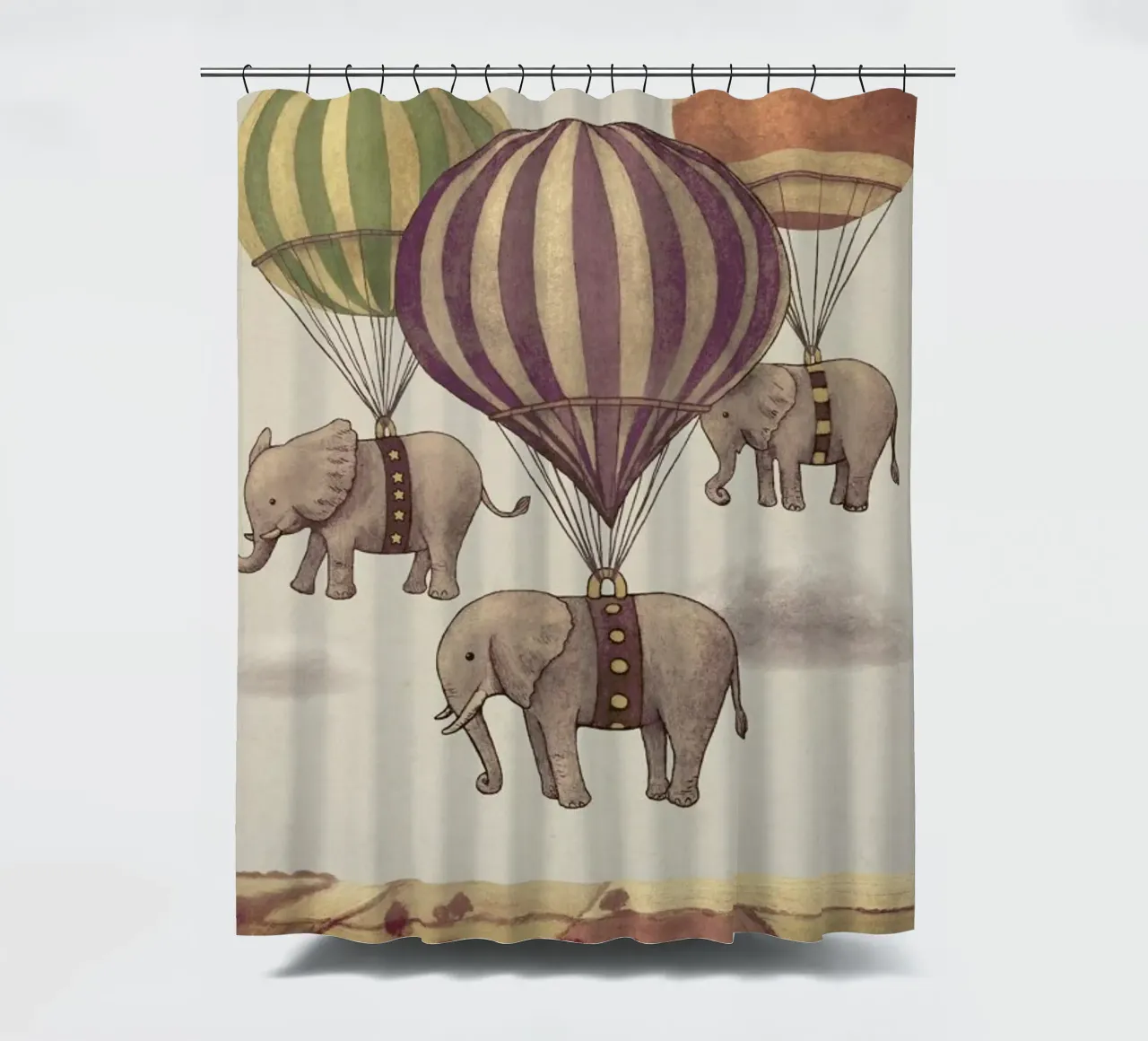 Flight of the Elephants tenda da doccia da Terry Fan