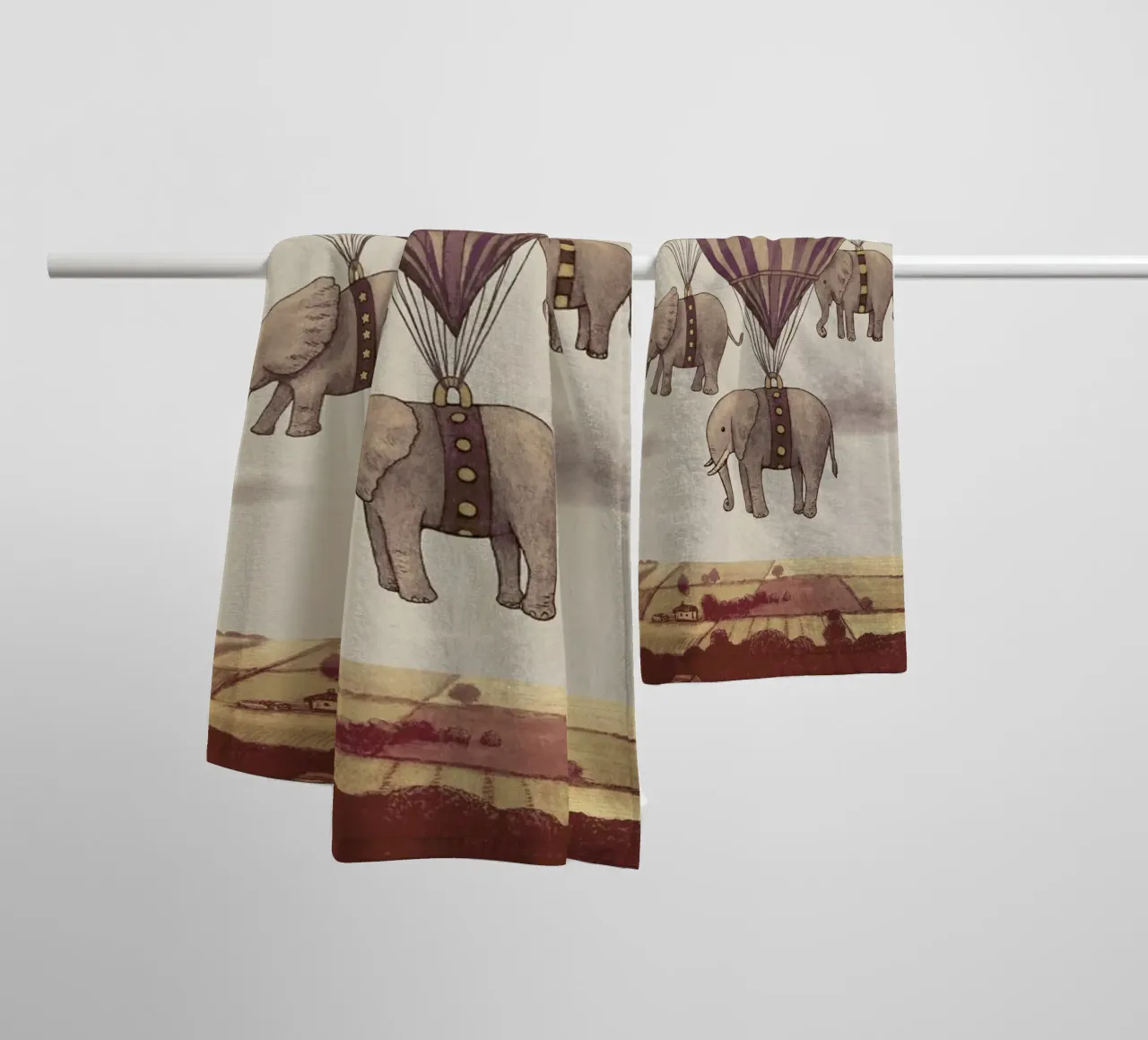 Flight of the Elephants asciugamano da bagno da Terry Fan