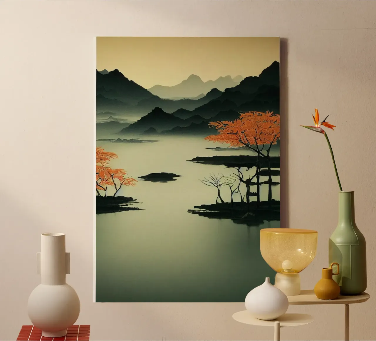 JAPAN ZEN canvas met Baklijst van Art Digital Visuel