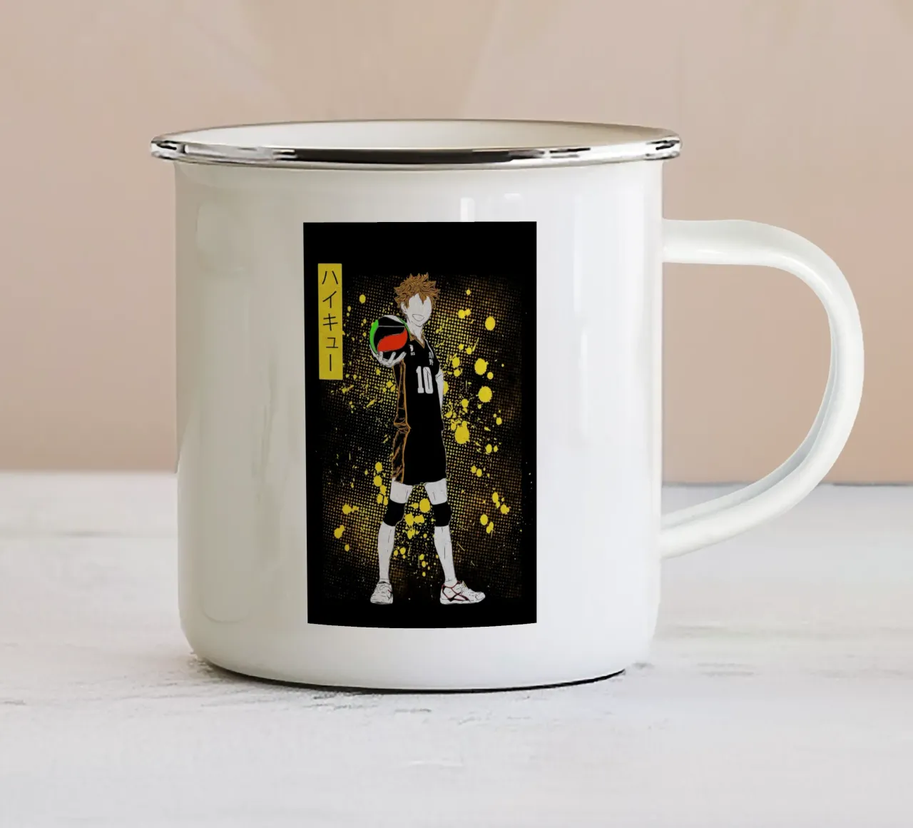 Haikyu tazza in smalto da Neonartstudio