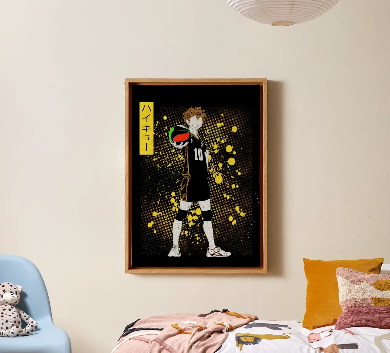 Haikyu tela con Cornice a cassetta da Neonartstudio