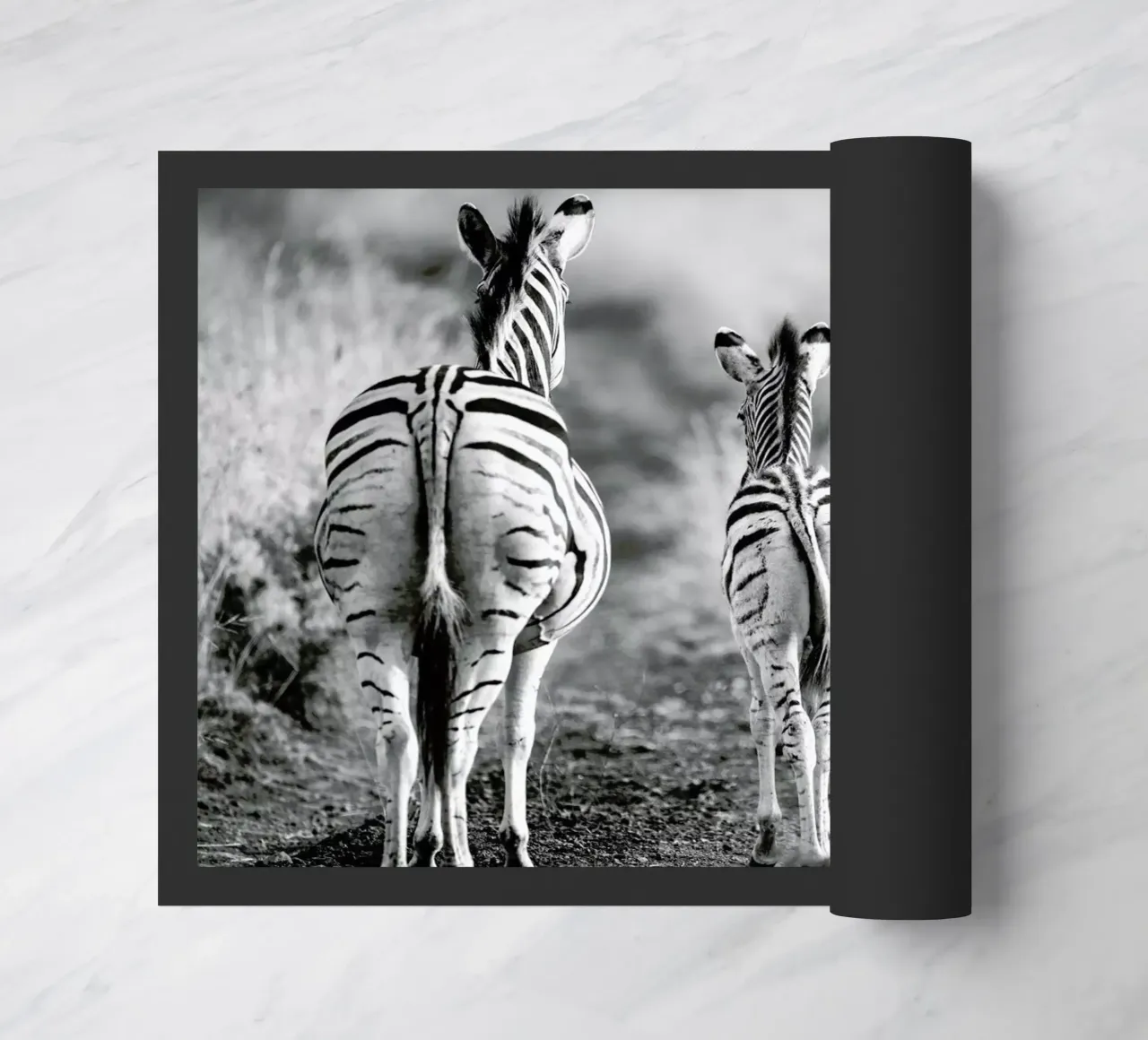 Zebra family doormat by Shot By Clint