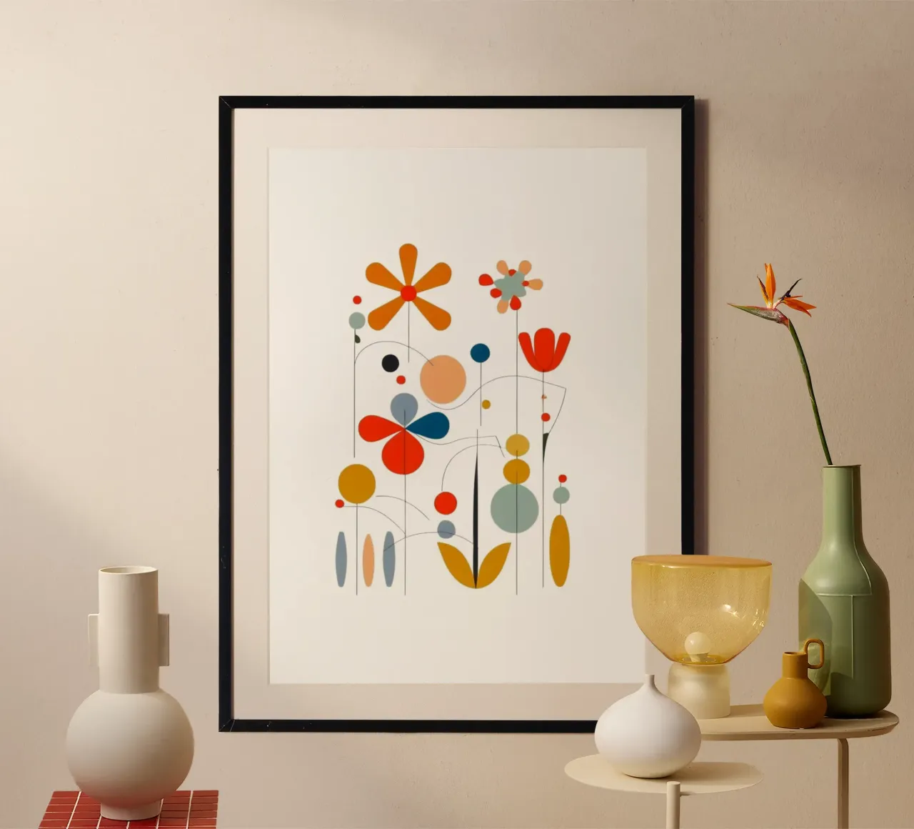 Fiori moderni poster con telaio in plastica da Art Digital Visuel