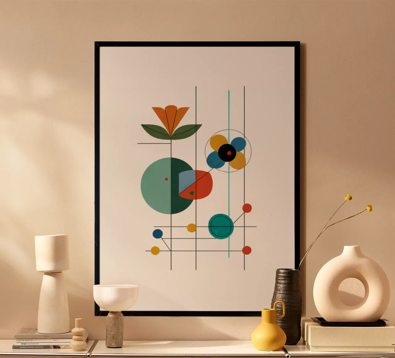 Fiori moderni poster con telaio in plastica da Art Digital Visuel