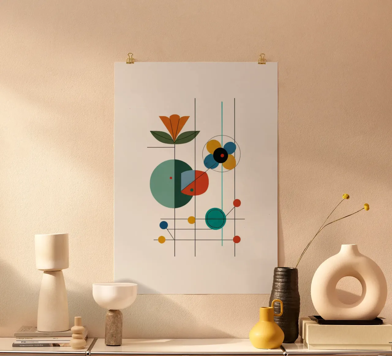Fiori moderni poster con telaio in plastica da Art Digital Visuel