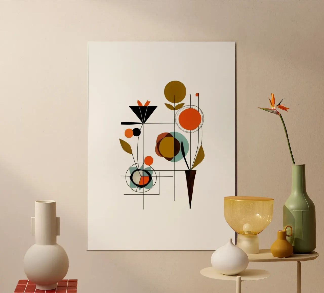 Moderne bloemen poster van Art Digital Visuel