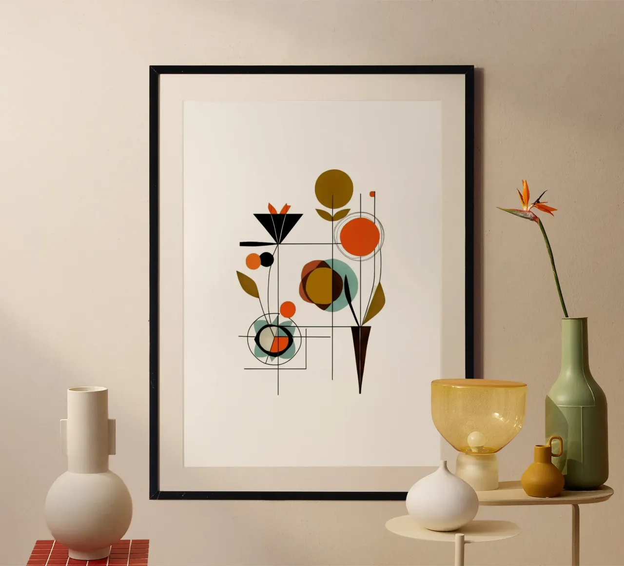 Moderne bloemen poster van Art Digital Visuel