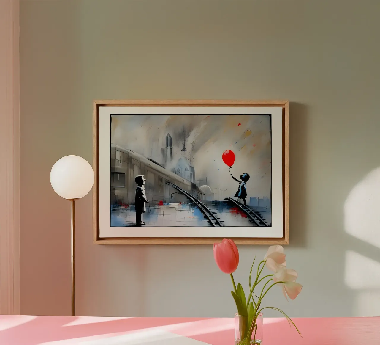 Geïnspireerd door Banks canvas met Baklijst van Art Digital Visuel