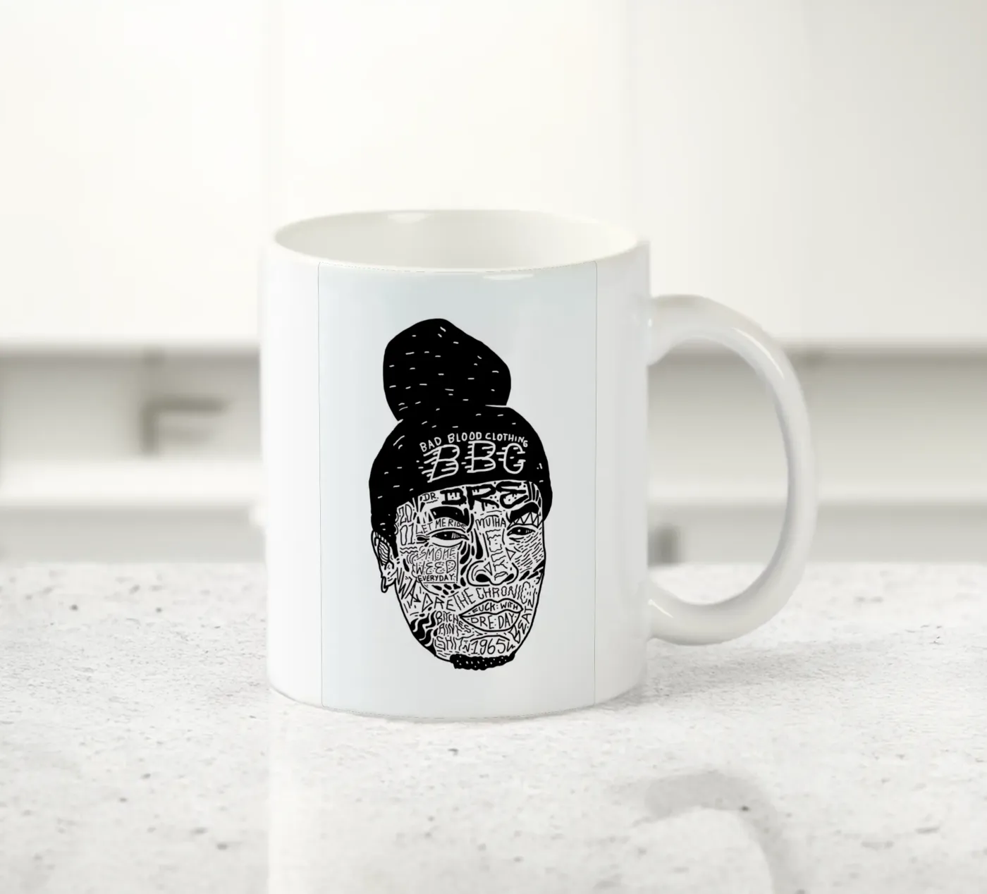 Dre ceramic mug by Nick Cocozza