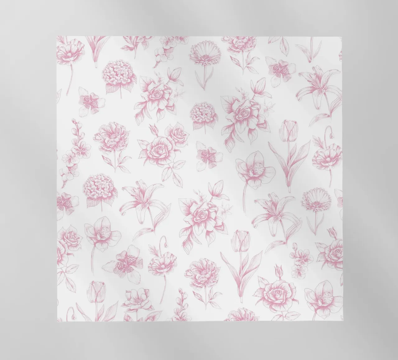 Pink Floral Toile Pattern pellicola backlit da anisillustration