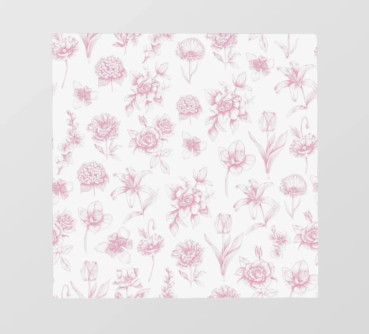 Pink Floral Toile Pattern pellicola backlit da anisillustration