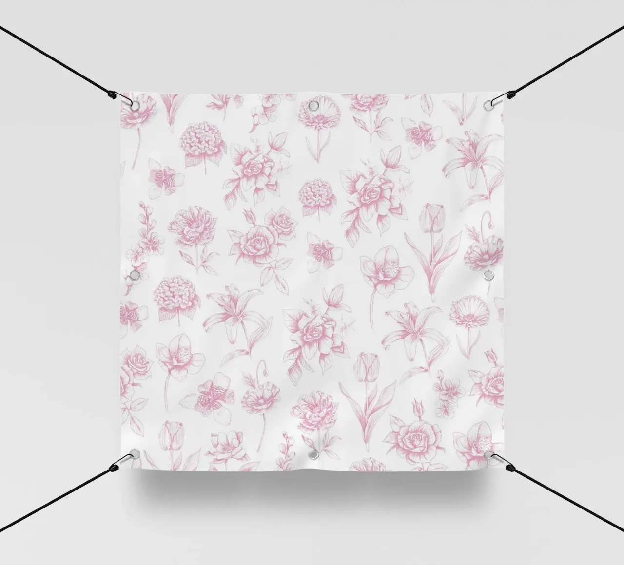 Pink Floral Toile Pattern telo in pvc da anisillustration