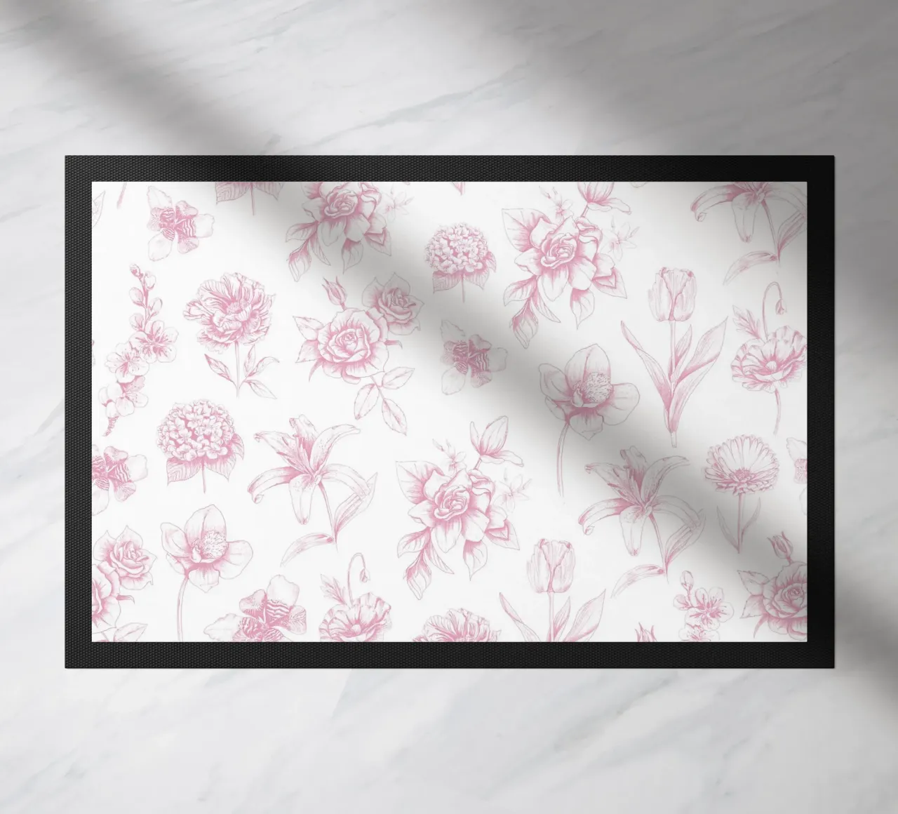 Pink Floral Toile Pattern zerbino da anisillustration