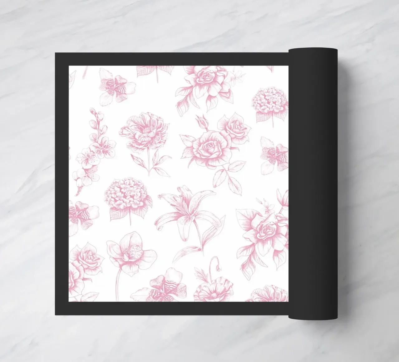 Pink Floral Toile Pattern zerbino da anisillustration