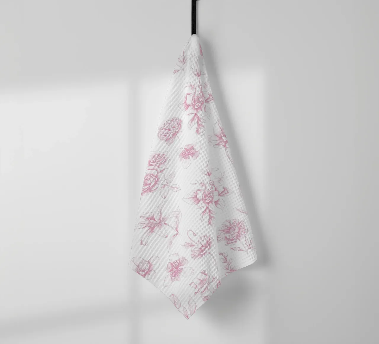 Pink Floral Toile Pattern canovaccio da cucina da anisillustration
