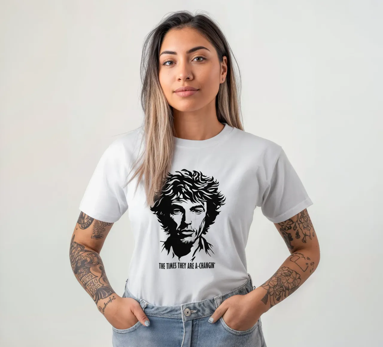 The Times They Are A-Changin' | Bob Dylan Portrait t-shirt da Autofocus