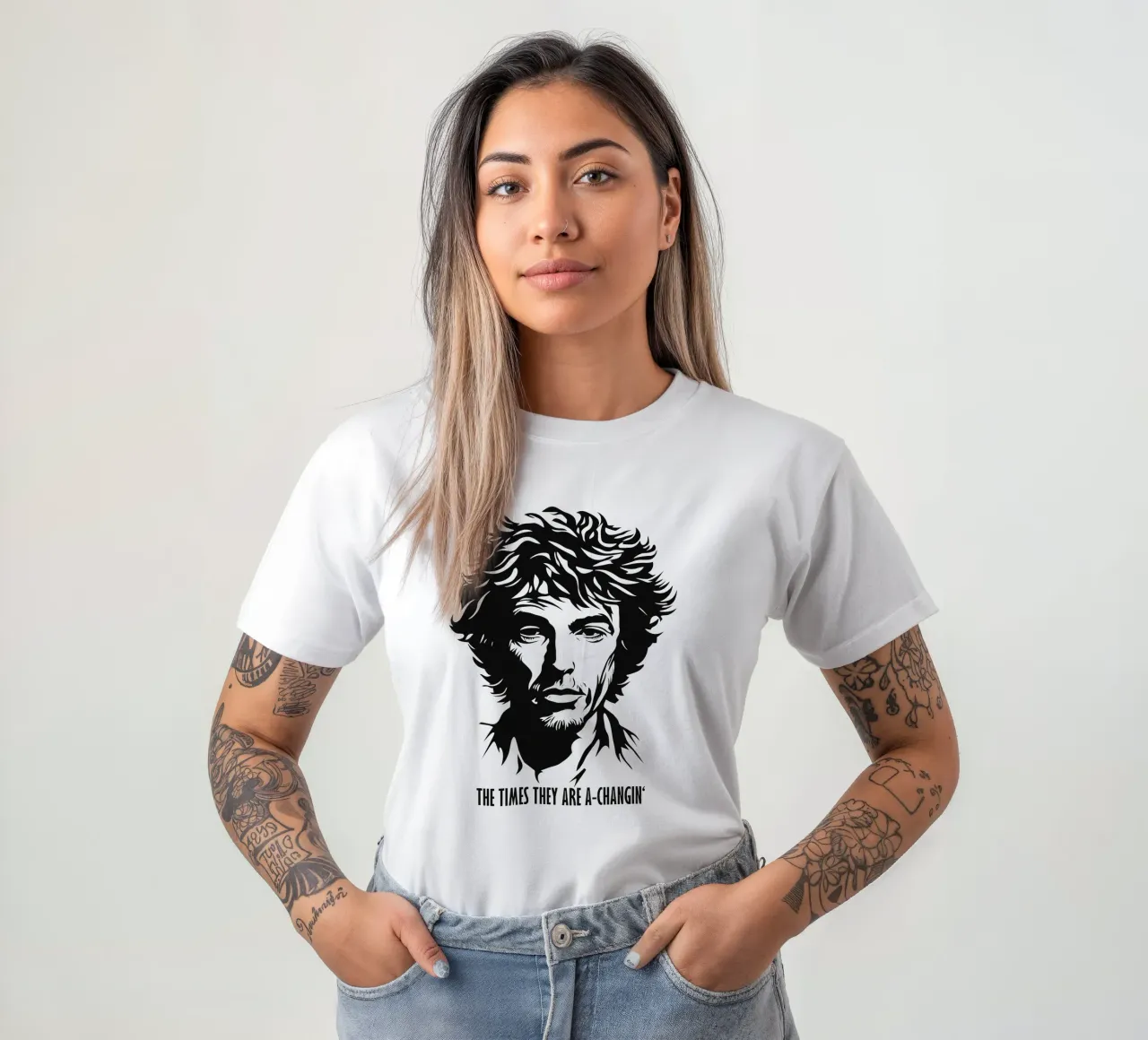 The Times They Are A-Changin' | Bob Dylan Portrait t-shirt da Autofocus